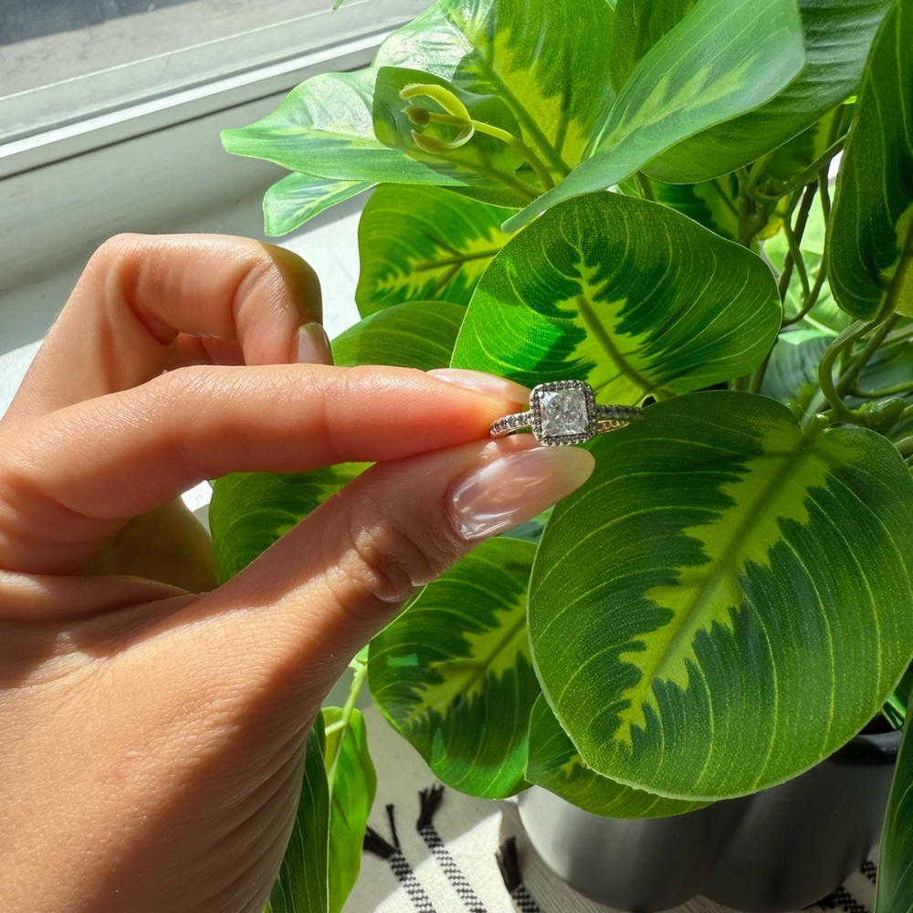 Pandora Square Sparkle Halo Ring